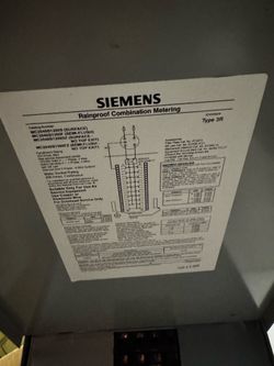 open-box Siemens 200-Amp Meter Combo Panel