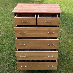 Wood 6 Drawers Dresser Chest