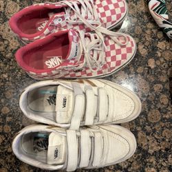 2 Pairs Of Girls Vans 