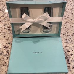 Tiffany&Co. Stemless Champagne Crystal Glass Set With Gift Box