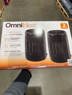 OmniHeat Digital Ceramic Personal Heater 2-Pack