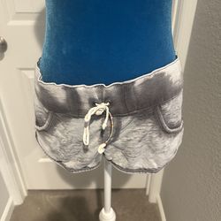 Women’s Gray Tie-Dye Dolphin Hem Shorts – Lightweight Cover-Up Style
