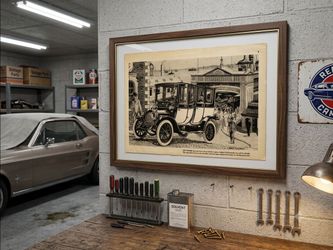 Vintage Illustration 1912 Packard Town Car Luxury vehicle Brass Era of motoring