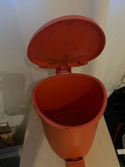 Red Plastic Step  Strawberry Trash Can