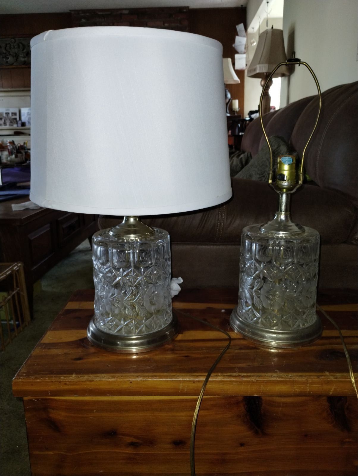 Vintage Crystal Glass Lamp