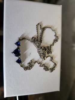 Sapphire 3 hearts necklace