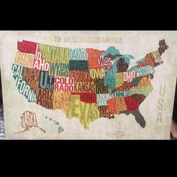 Canvas USA map