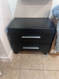 Black nightstands set of 2