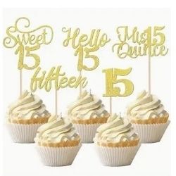 Mis Quince Anos/ Sweet 15 Cupcake Toppers - Brand New