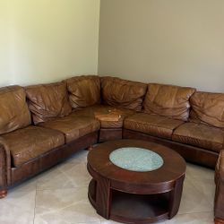 Sectional Leather Couch / Coffee Table