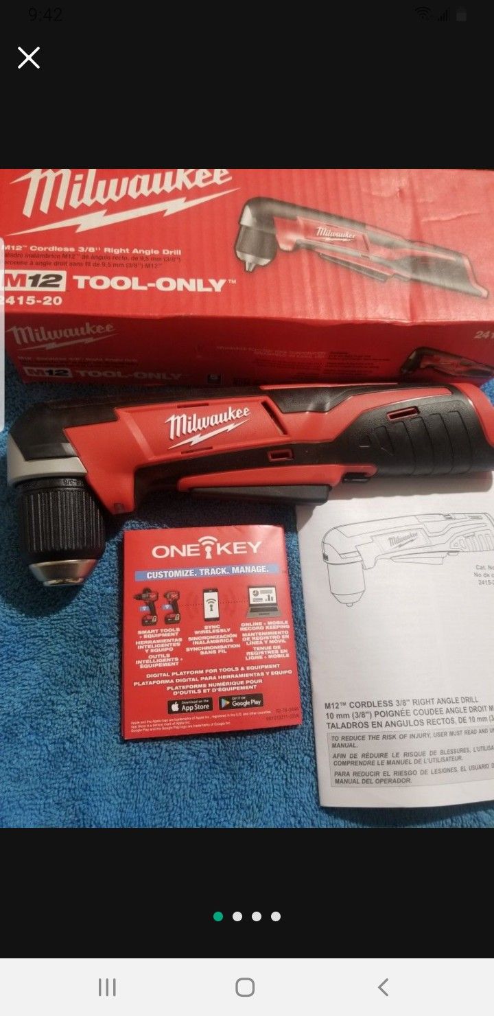 Milwaukee
M12 12V Lithium-Ion Cordless 3/8 in. Right Angle Drill (Tool-Only)