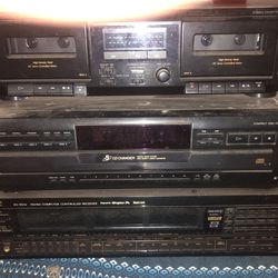 Sony  Stereo 2 Cassette Deck, 5 CD Digital Sound System. JVC RX-950v FM/AM