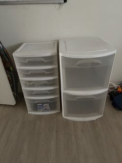 Plastic Drawer Storage Units Set of 2