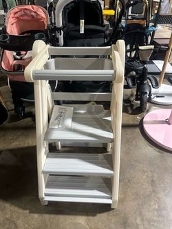 Toddler Tower Kitchen Stool Helper, Foldable & Adjustable Height Kids Learning Stool for Kitchen Counter Bathroom Sink, Child Ladder for Toddlers with