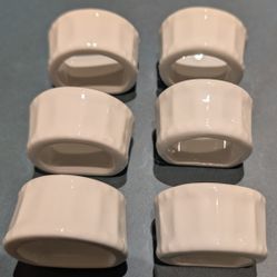 White Ceramic Napkin Rings (6)