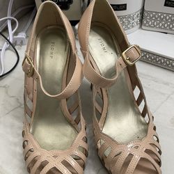 Blush Pink Peep Toe High Heels