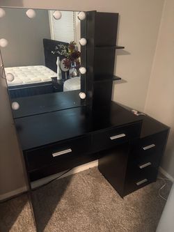 Black Vanity with stool