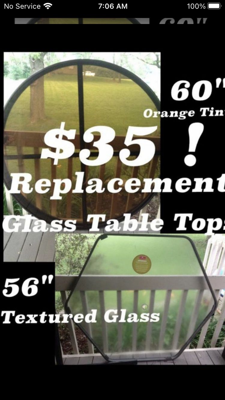 Brand New Outdoor Replacement Glass Table Tops ONLY $30 Cheap!