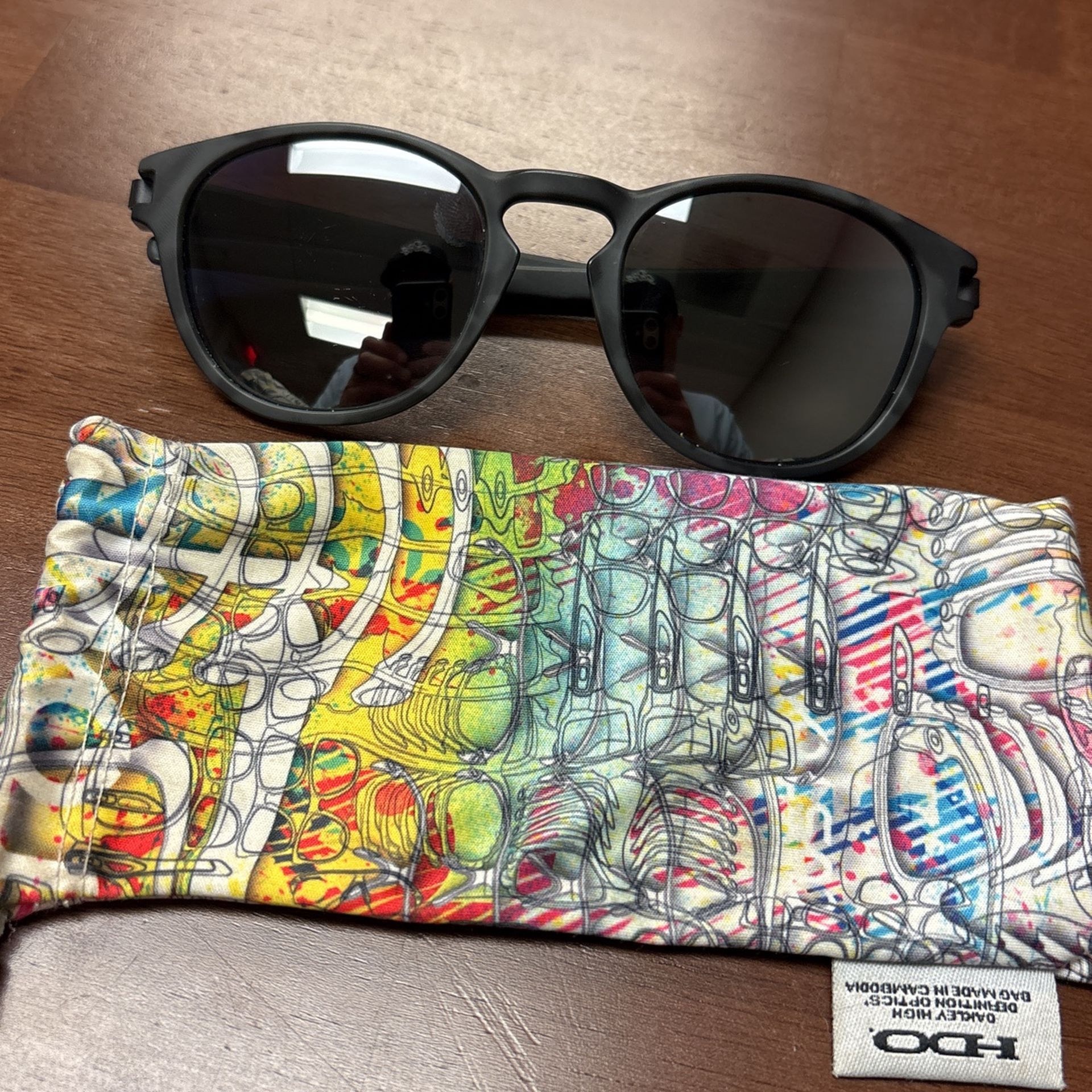 Prizm Polarized Matte Gray/Black Camo Oakley Latch Sunglasses