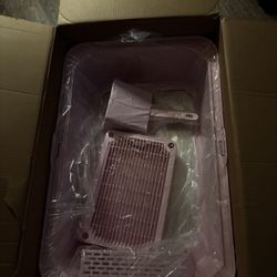 Pink Stainless Steel Litter Box 
