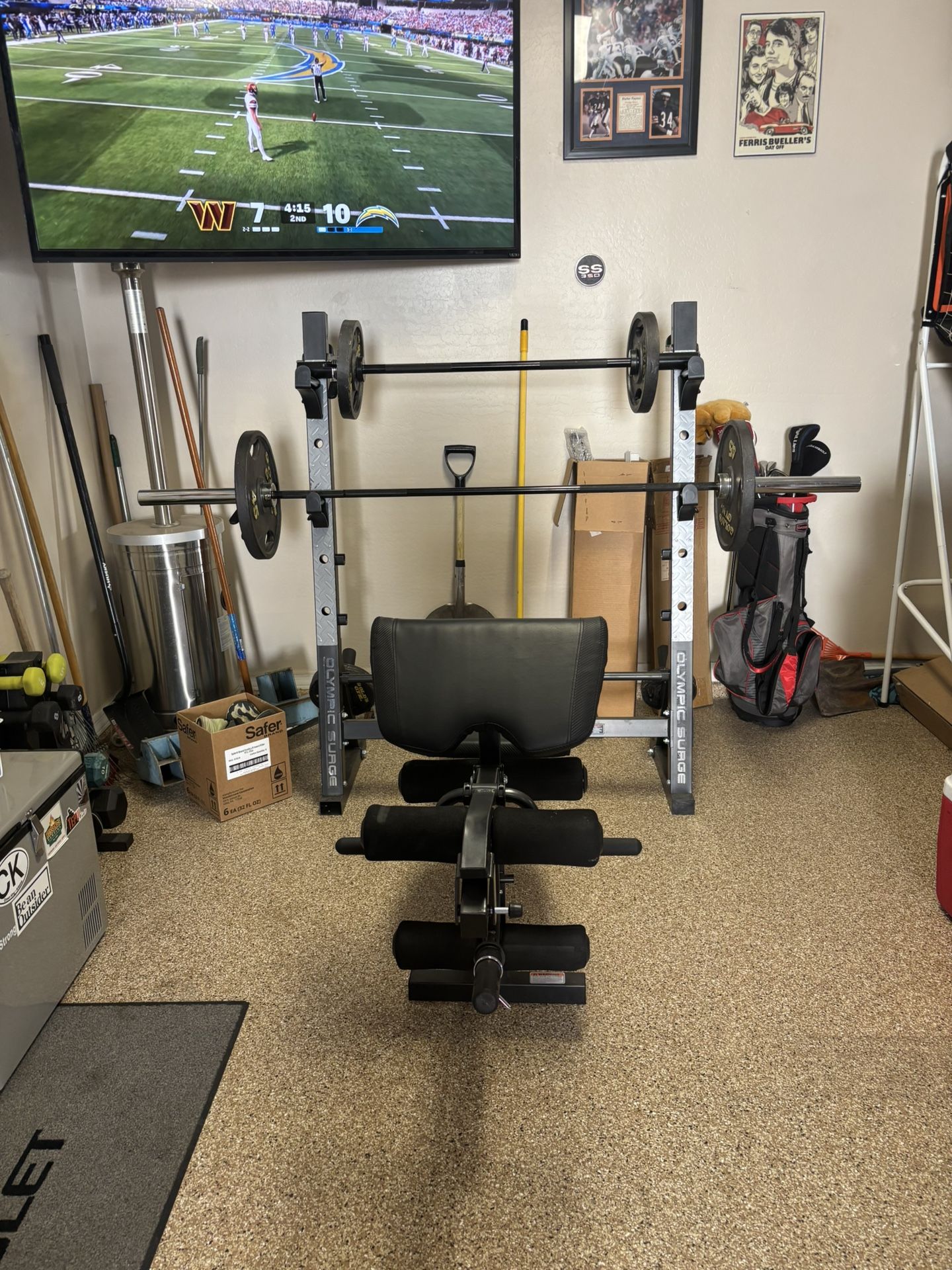 Bench, Weights, Dumbbells, And Racks