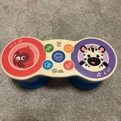 Baby Einstein Upbeat Tunes Magic Touch Wooden Drum Musical Toy: Volume Control, Shapes and Colors 