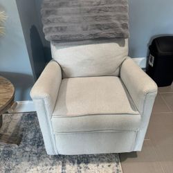 Light Grey Swivel Recliner 