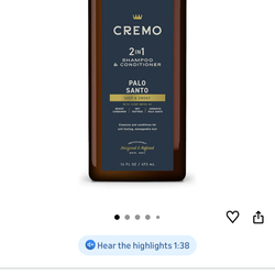 3 PACK Cremo Palo Santo Barber Grade 2-n-1 Shampoo & Conditioner