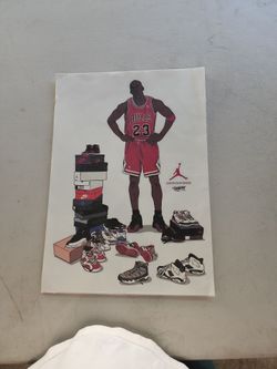 Michael Jordan Bulls 23 Sneaker Illustration Print