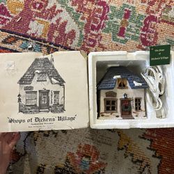 Dept. 56 Shops of Dickens’ Village Series “Rooms For Let / Candles Shop” – 1984 Hand-painted porcelain.