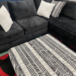 2 Piece Sectional; Groovy Black