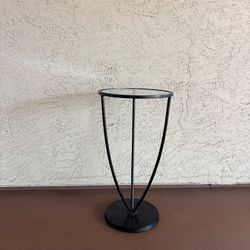 One Heavy Metal and Glass Round Accent Side Table