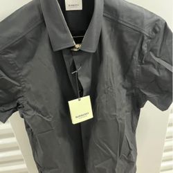 BURBERRY Embroidered Ekd Stretch Cotton Shirt