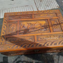 Vintage Dolphin Wood Chest