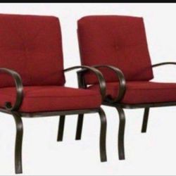 2 Wrought Iron Patio Arm Chairs