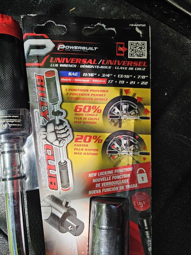 ($20 Each)Powerbuilt Billy Club Universal Lug Wrench, Change Vehicle Tires Fast