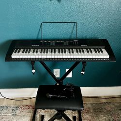 Keyboard With Stand, Seat & Microphone