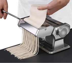 Stainless Steel Pasta Roller Machine for Fresh Noodles, Spaghetti, and  Fettuccine 