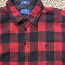 Pendleton Lodge Shirt Fitted Flannel Woolen Mills Mens Size XXL