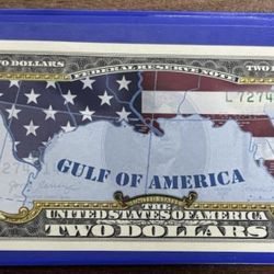 Gulf of America $2 Bill Commemorative Bank Note with COA Brand New