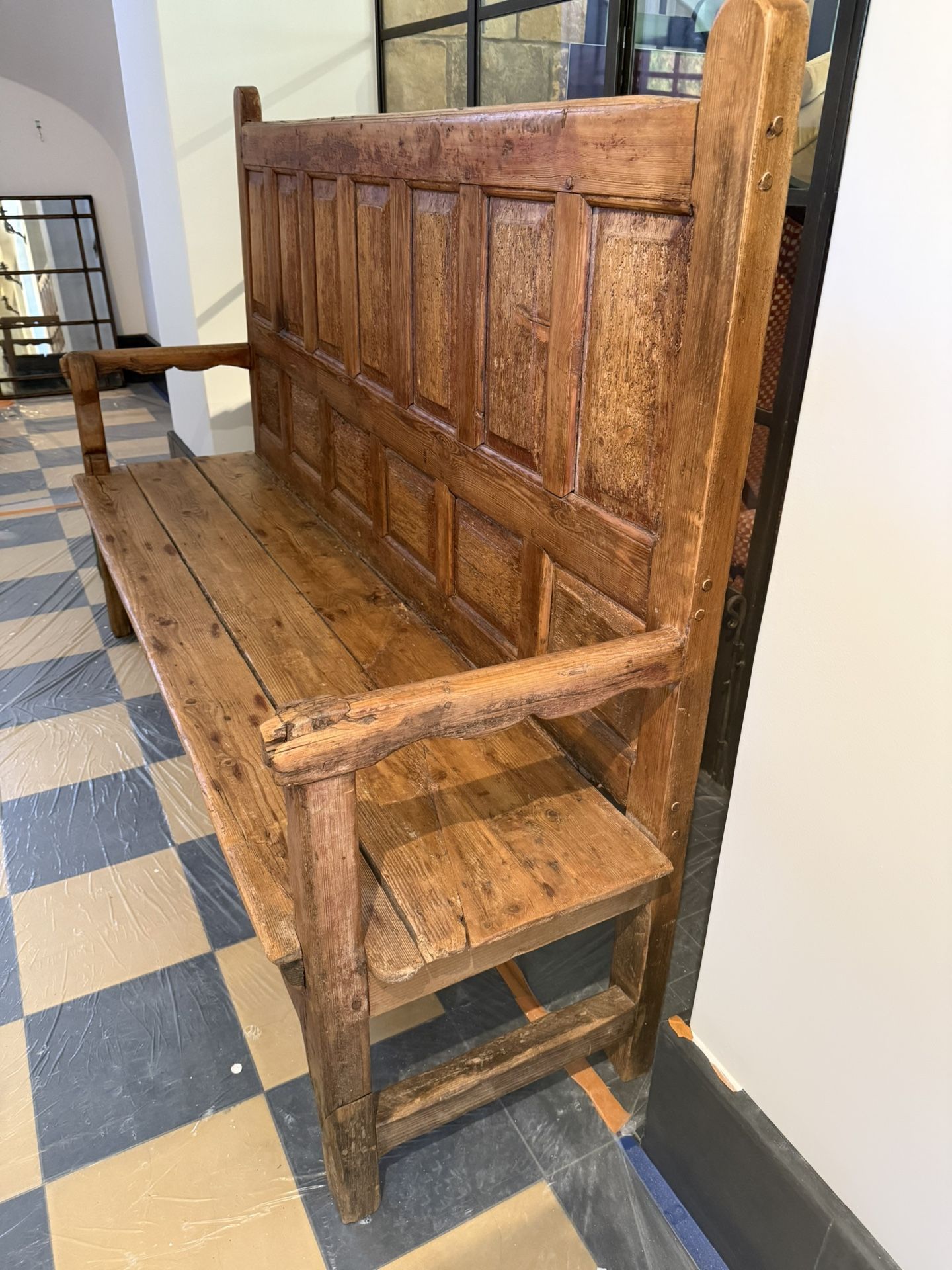 Reclaimed Wood Accent Entry Bench
