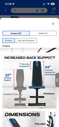 PROGEAR 1300 Adjustable gym weight bench