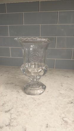 Crystal Glass Vase with Pedestal Base