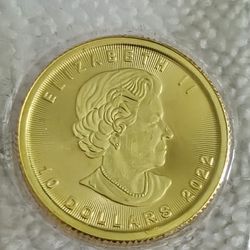2022 Mapleleaf 1/4 Oz Gold Coin Uncirculated