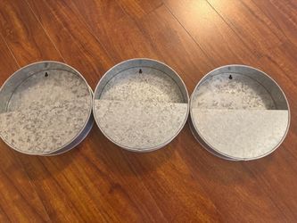 Decorative tin wall holders matching set