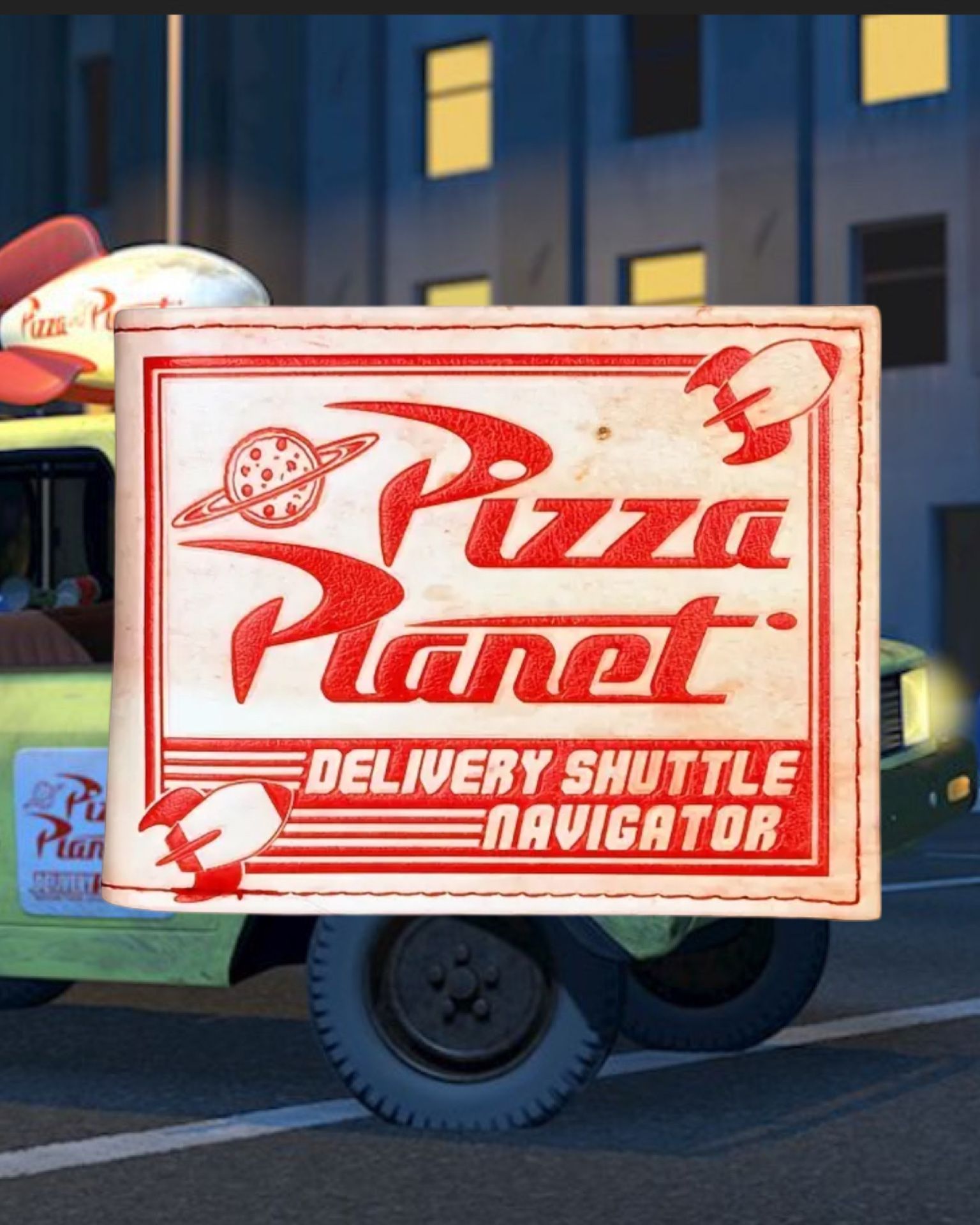Toy Story Pizza Planet Delivery Shuttle Wallet Vintage Style Disney *NEW*