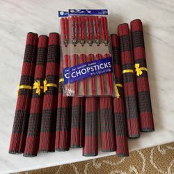 Chopstick And Place Mat Set (10 People)
