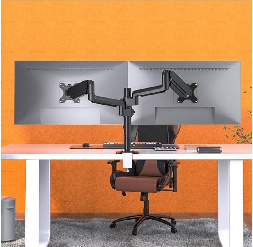 dual monitor desk mount. 