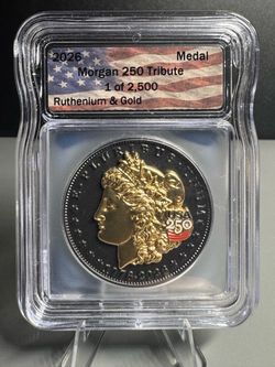 2026 Morgan 250 Tribute Medal Ruthenium & Gold 1 of 2,500 Holdered
