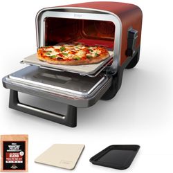 Ninja Woodfire Outdoor Pizza Oven, 8-in-1 Portable Electric Roaster Oven, Heats up to 700°F, 5 Artisan Pizza Settings, Integrated BBQ Smoker Box, Incl
